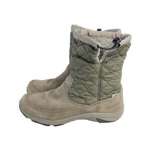 Merrell Women's Olive Tan Approach Nova Warm Suede Ankle Snow Boots Size 8.5